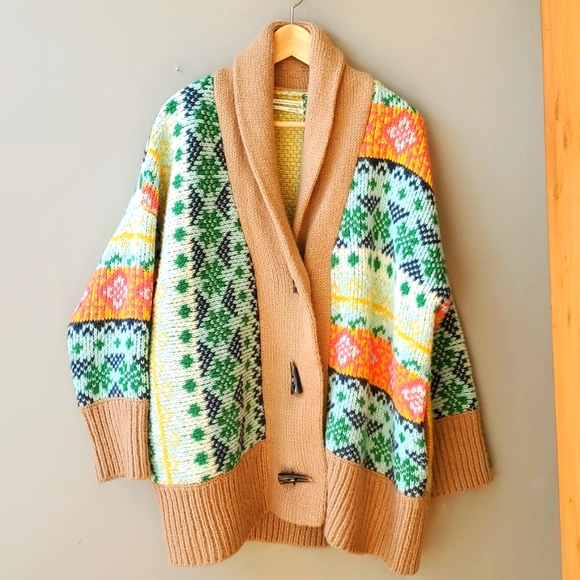Anthropologie Carlotta Fair Isle Cardigan Sweater